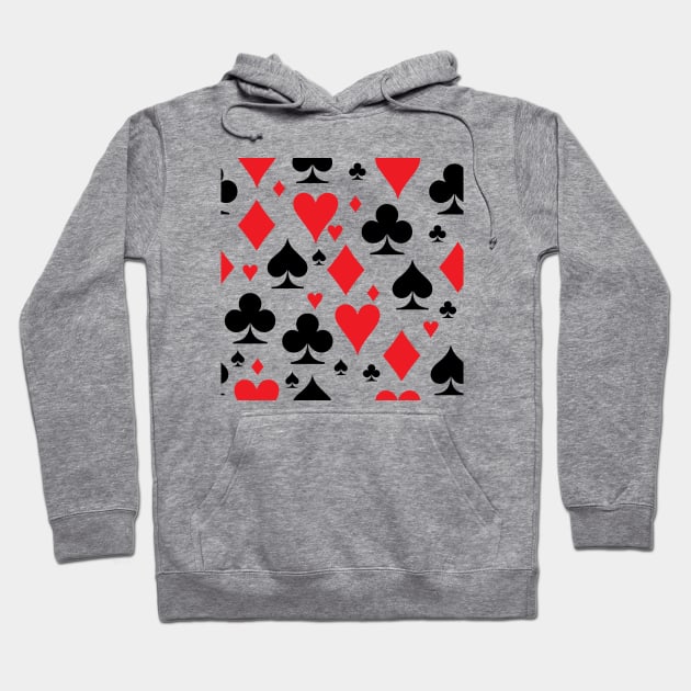 Playing Card Symbols Suit Pattern Hoodie by inotyler